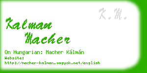 kalman macher business card